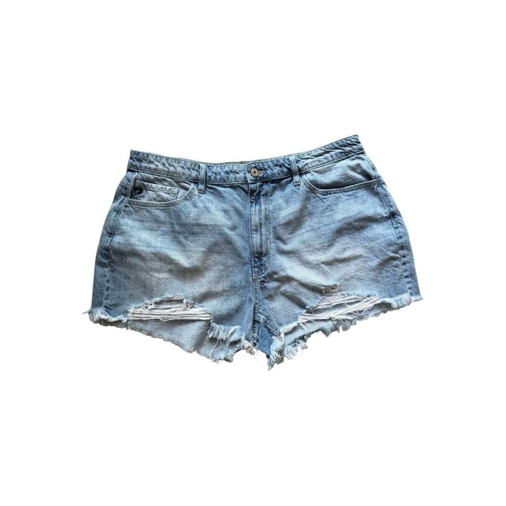 KanCan Light Wash Distressed Denim Jean Shorts Y2K , 90’s Grunge